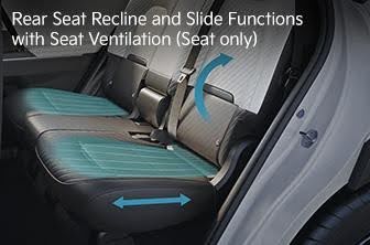 Rear Seat Sliding and Reclining with Ventilated Seats